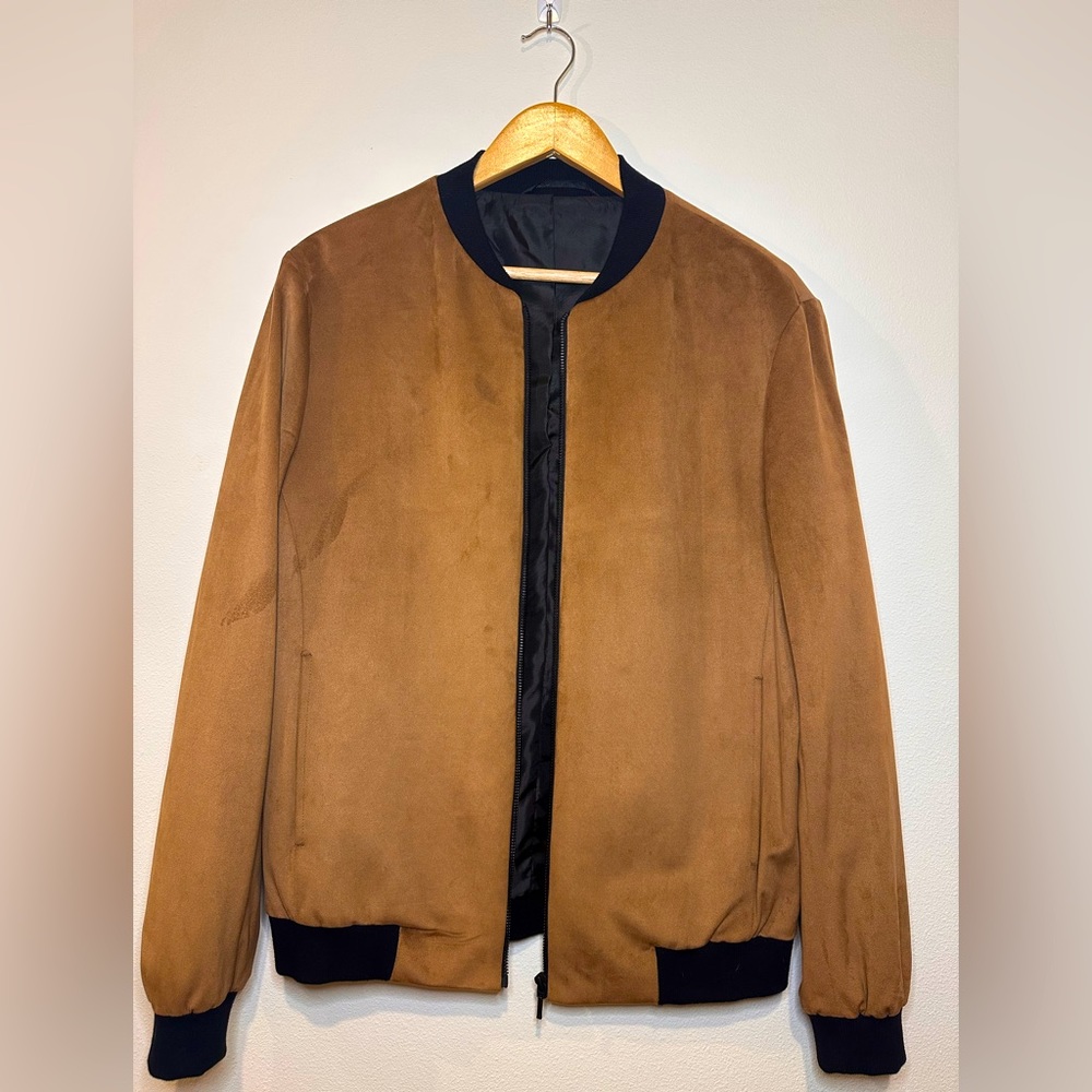 Men’s Topman Suede Bomber Jacket